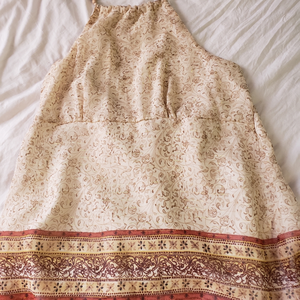 Vanity Cream and Brown Patterned Camisole